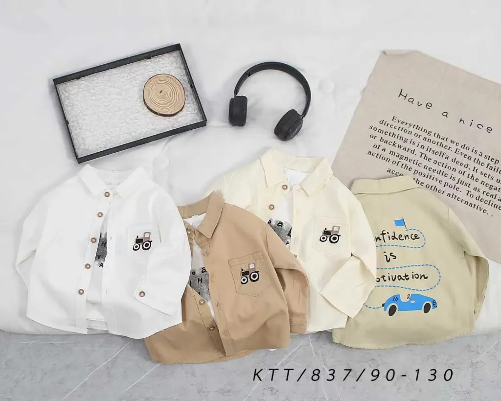 [250150837314] 口袋小汽车衬衫 (白色)