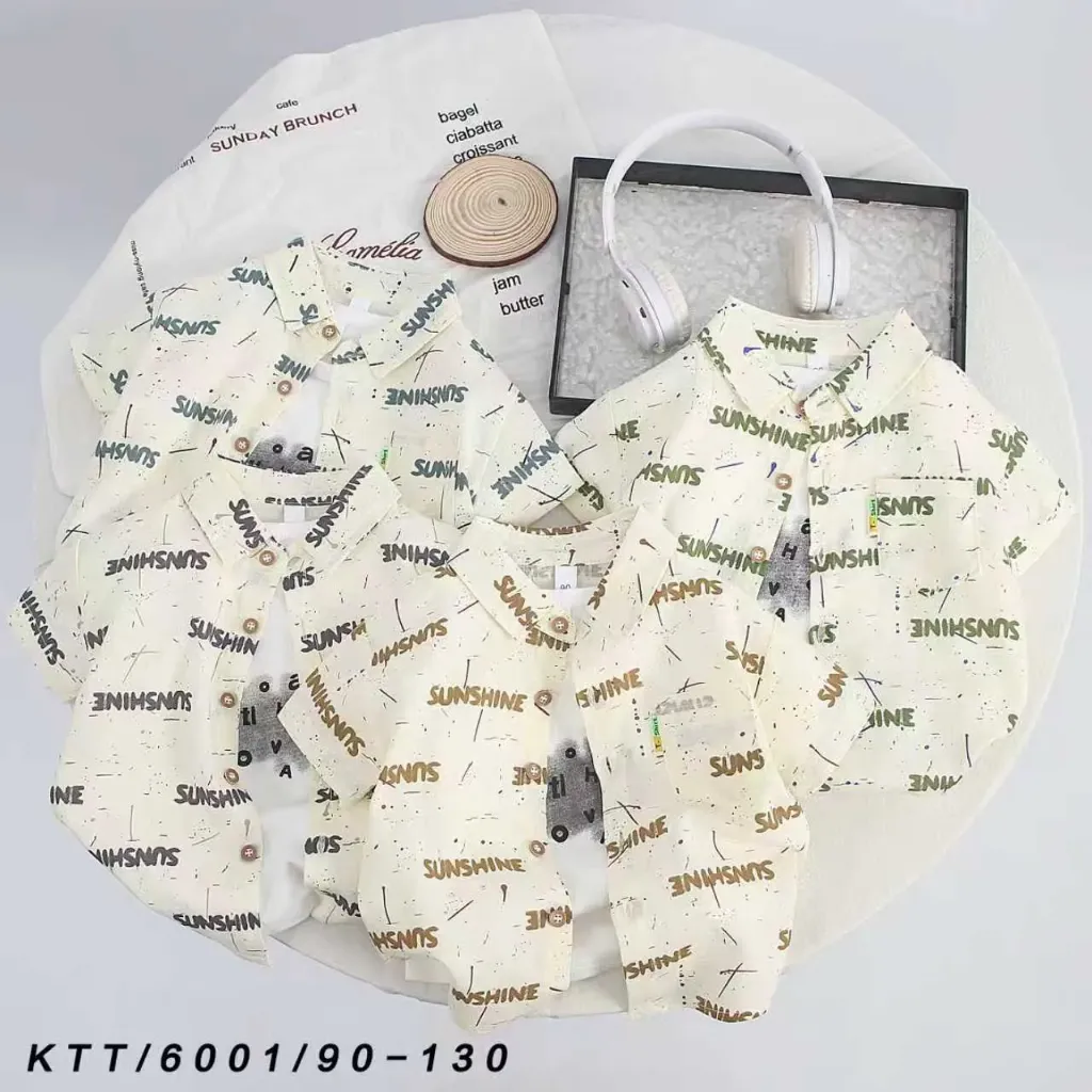 满印SUNSHINE短袖衬衫