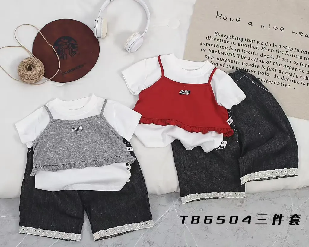 蝴蝶结吊带三件套