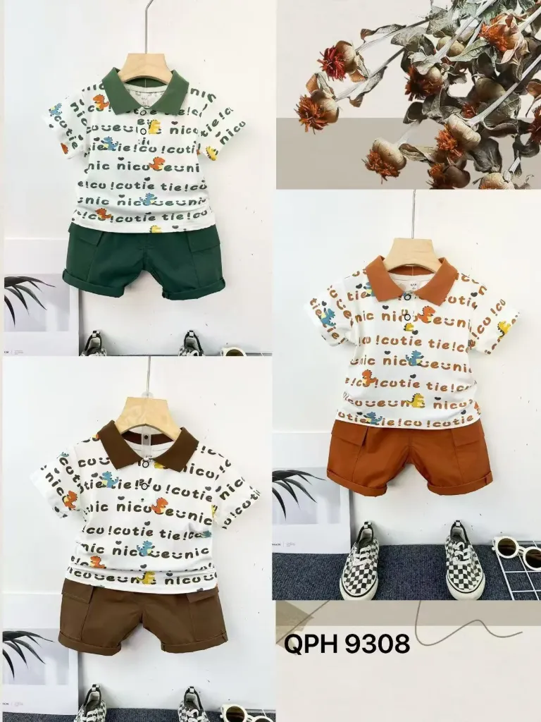 cutie恐龙短袖二件套