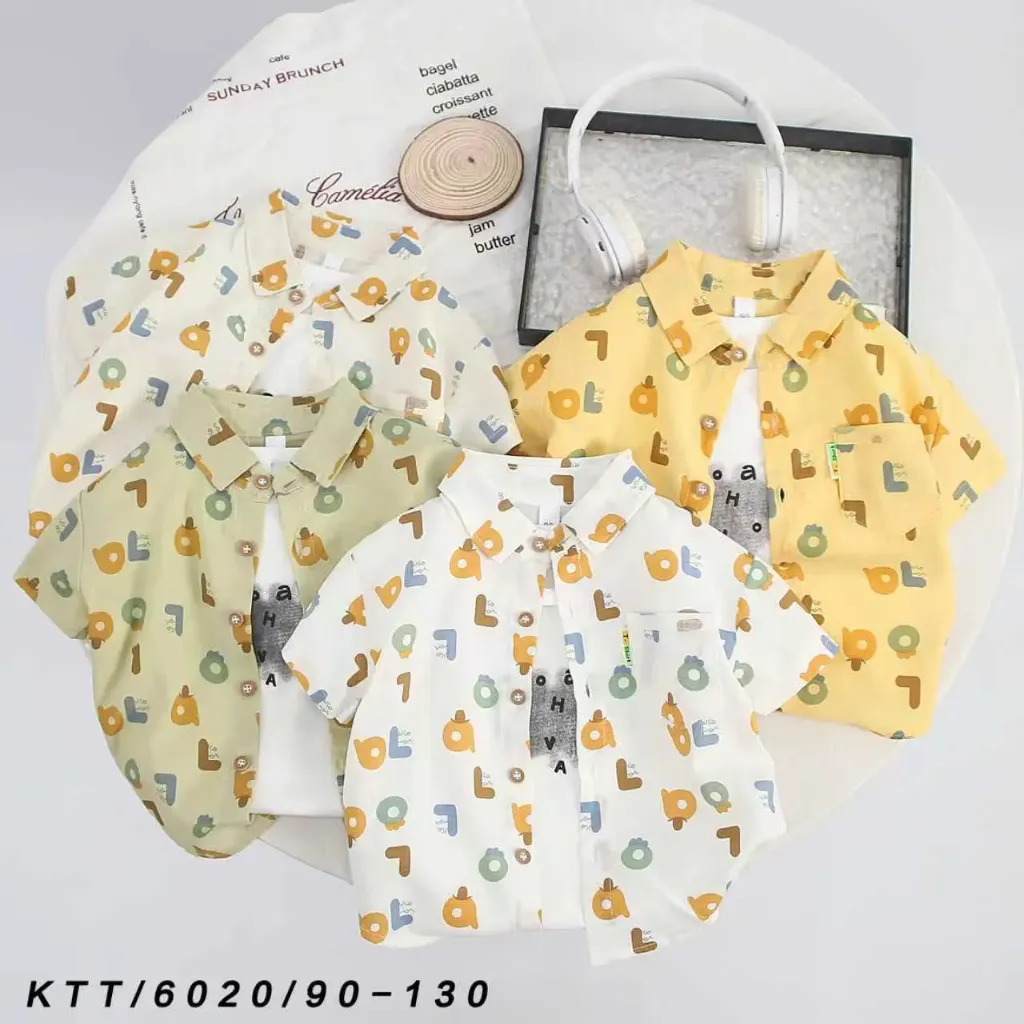 满印大alo短袖衬衫