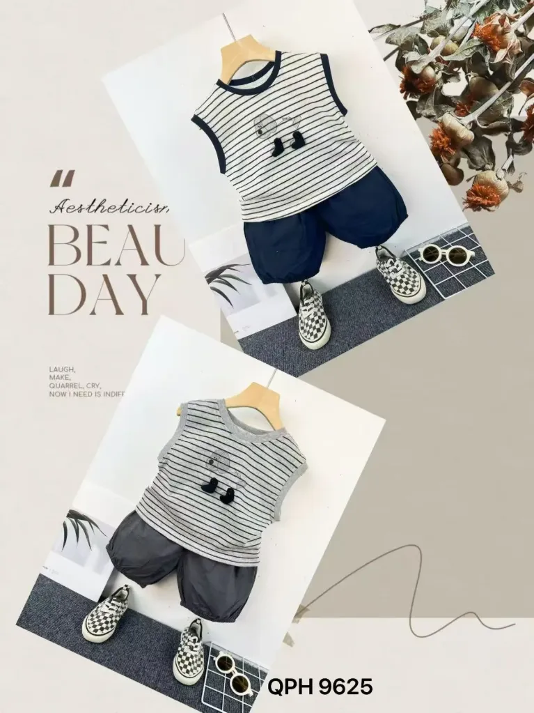 小狗立体脚背心二件套