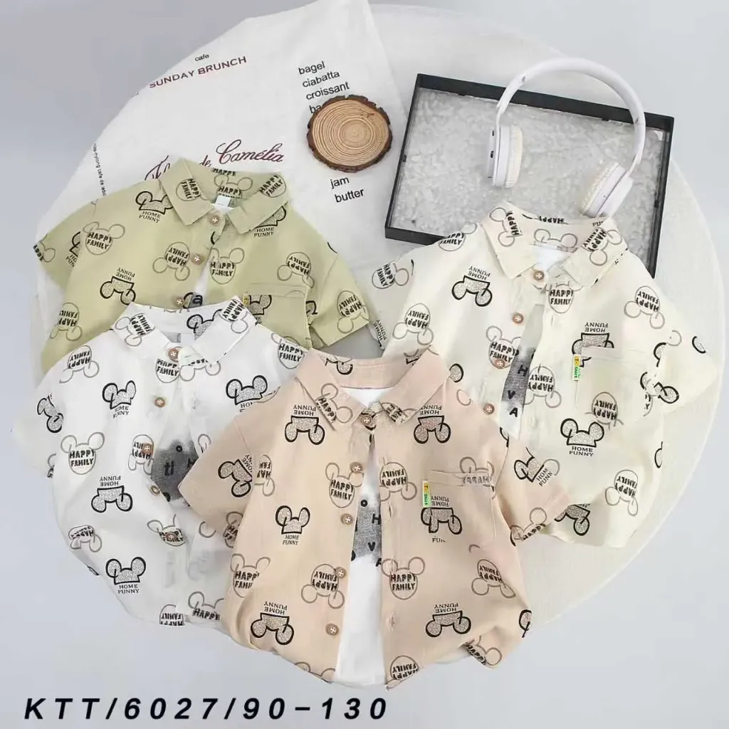 满印HOME/FUNNY短袖衬衫