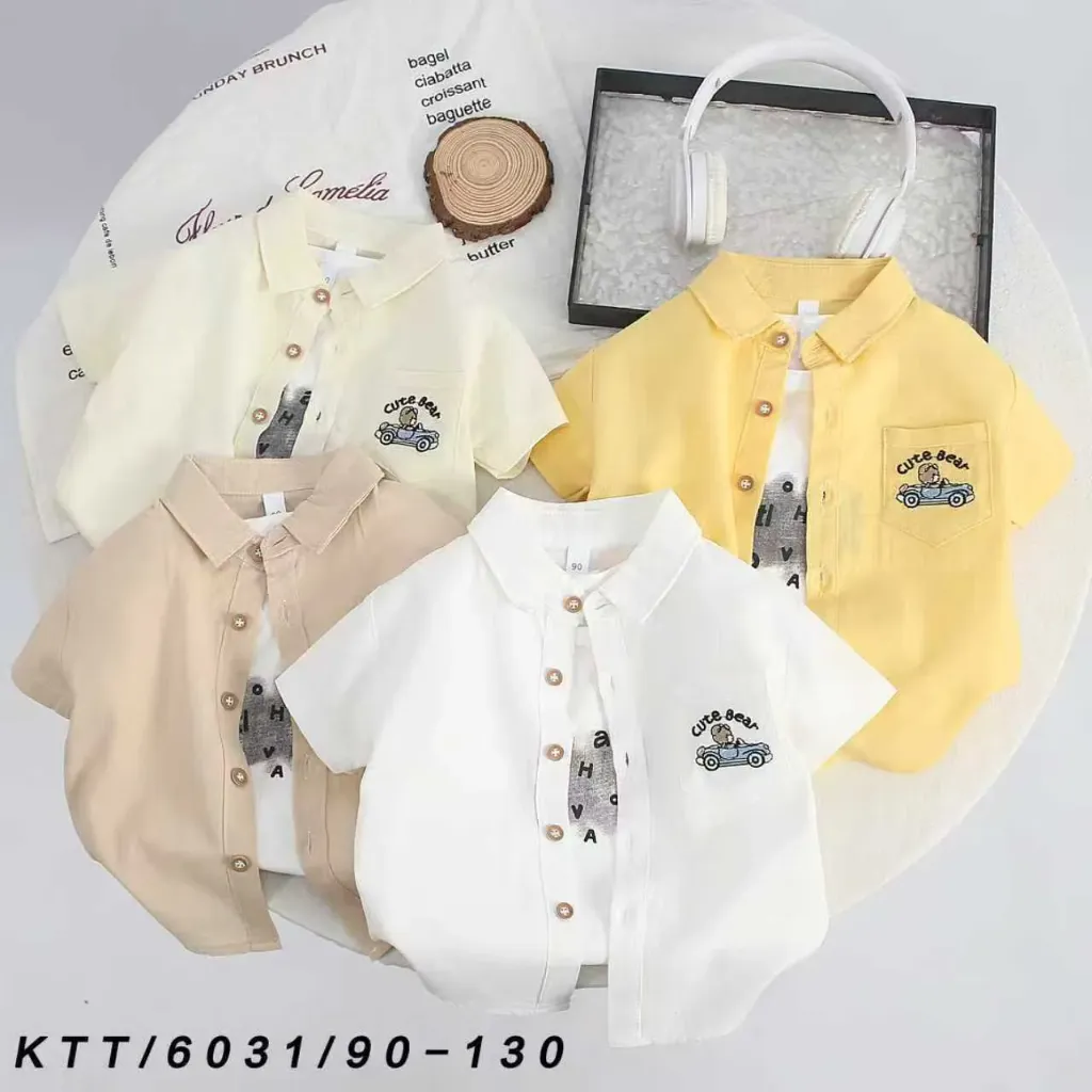 口袋cute bear短袖衬衫