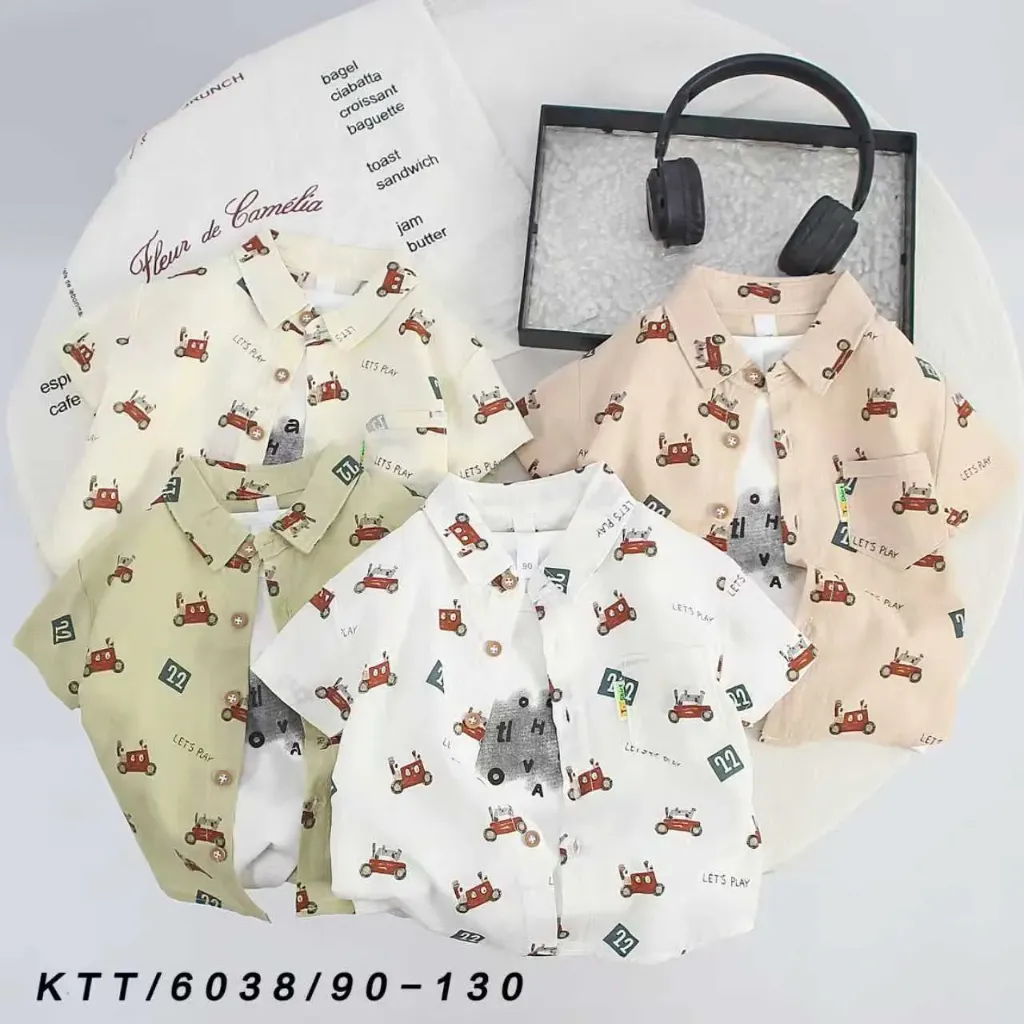 满印22小汽车短袖衬衫