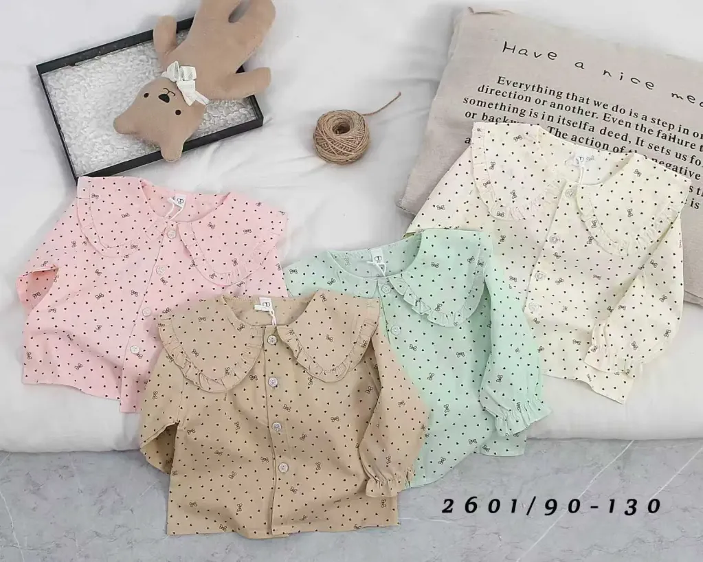 满印蝴蝶结小爱心衬衫