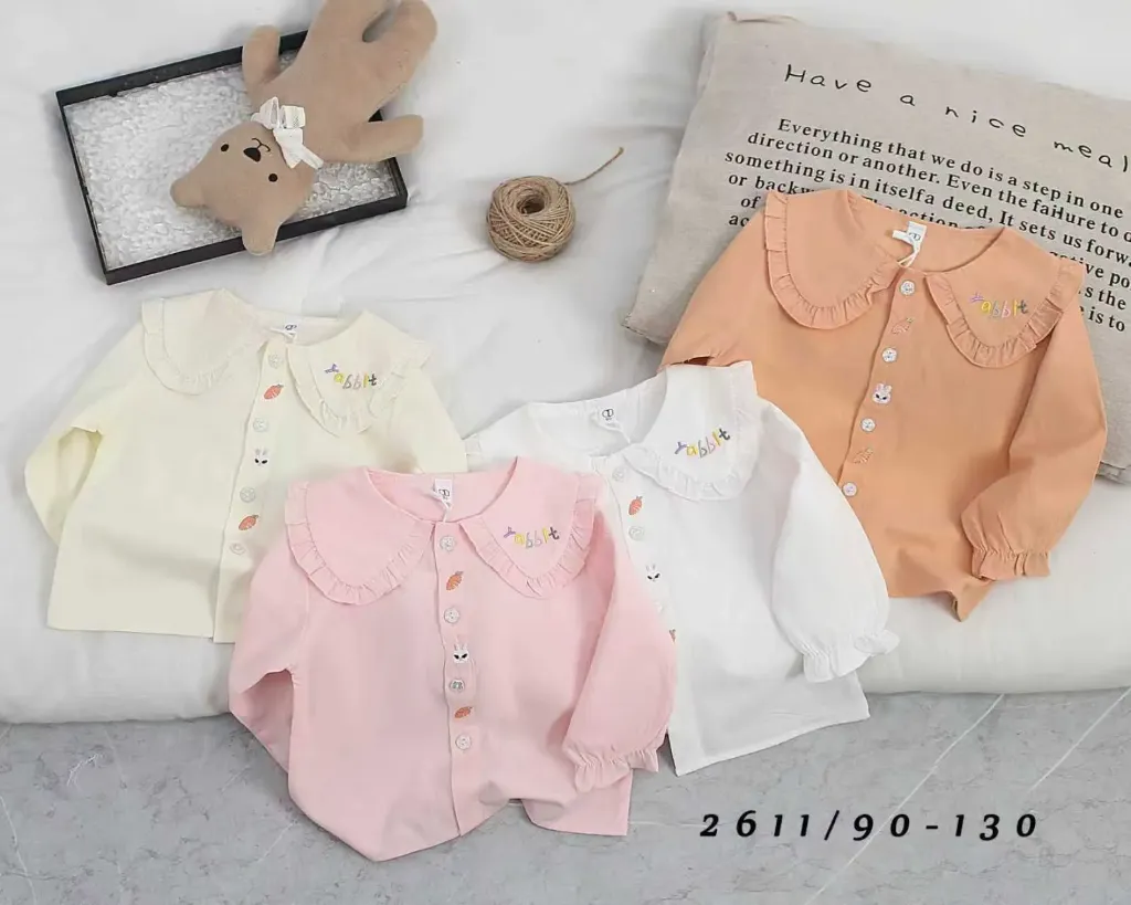 门襟兔叶扣子衬衫