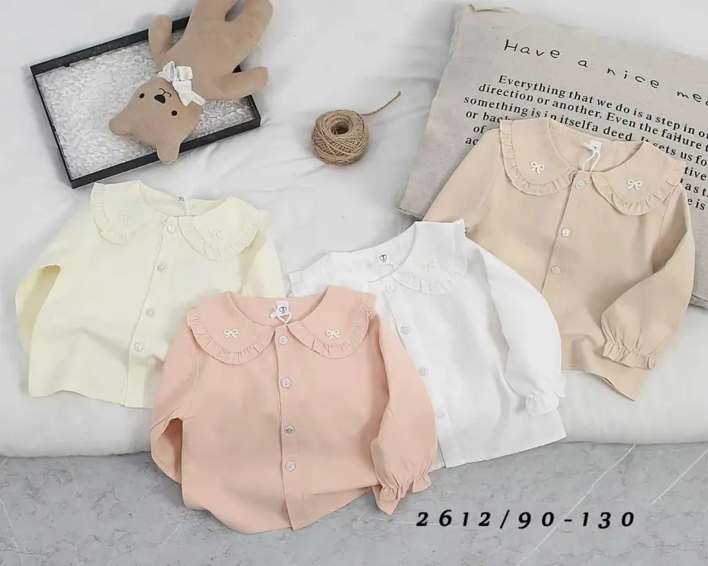 [250162612115] 领二蝴蝶结衬衫 (白色)