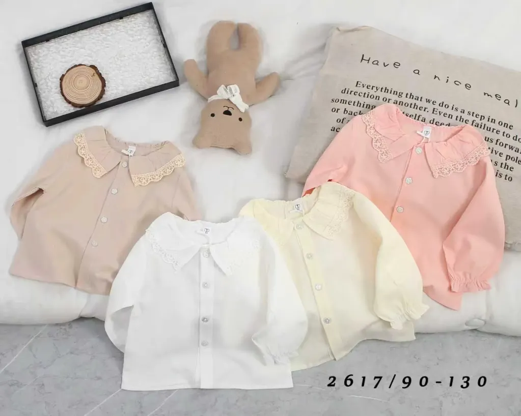 [250162617115] 领花边衬衫 (白色)