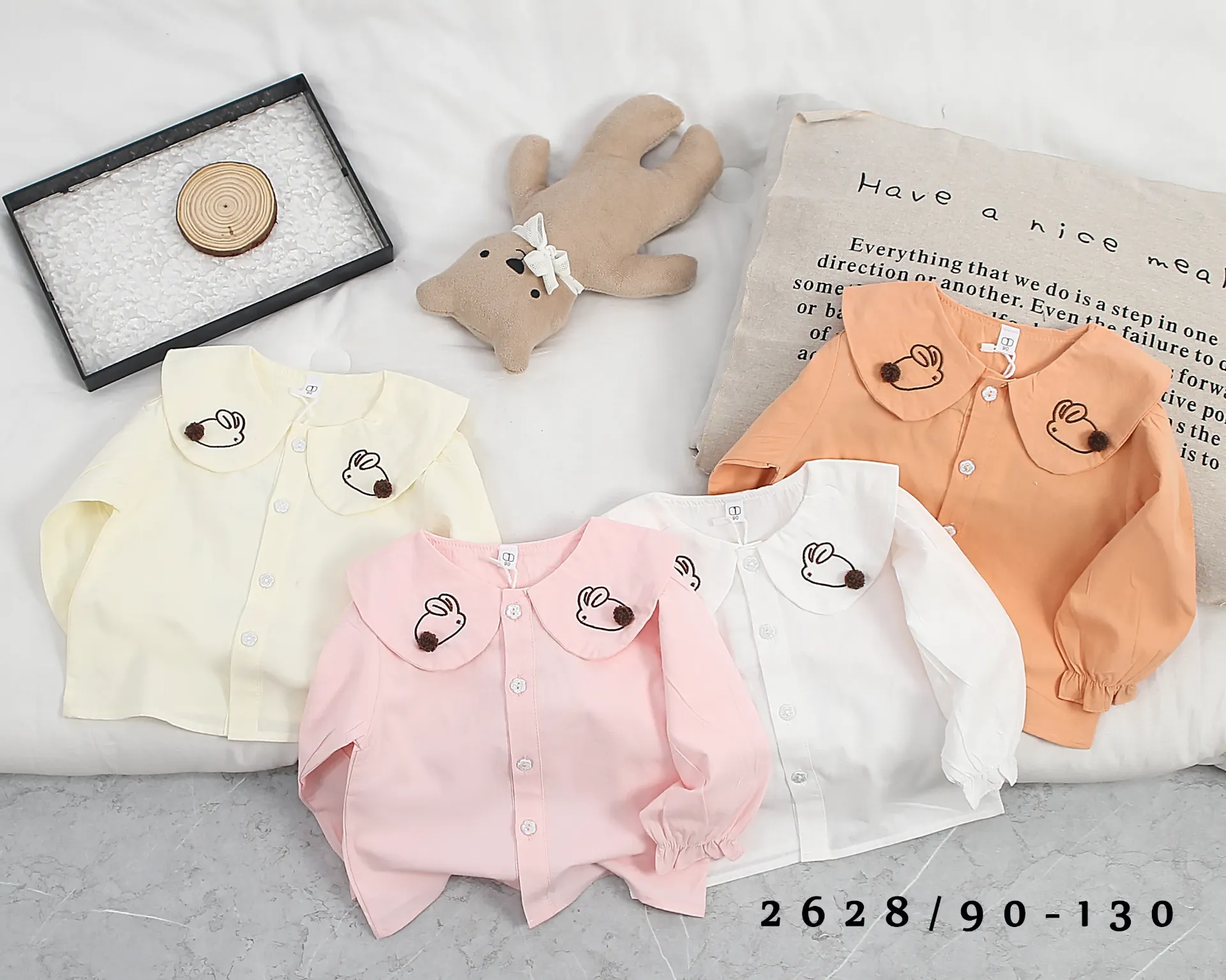 [250162628115] 二兔立体尾衬衫 (白色)