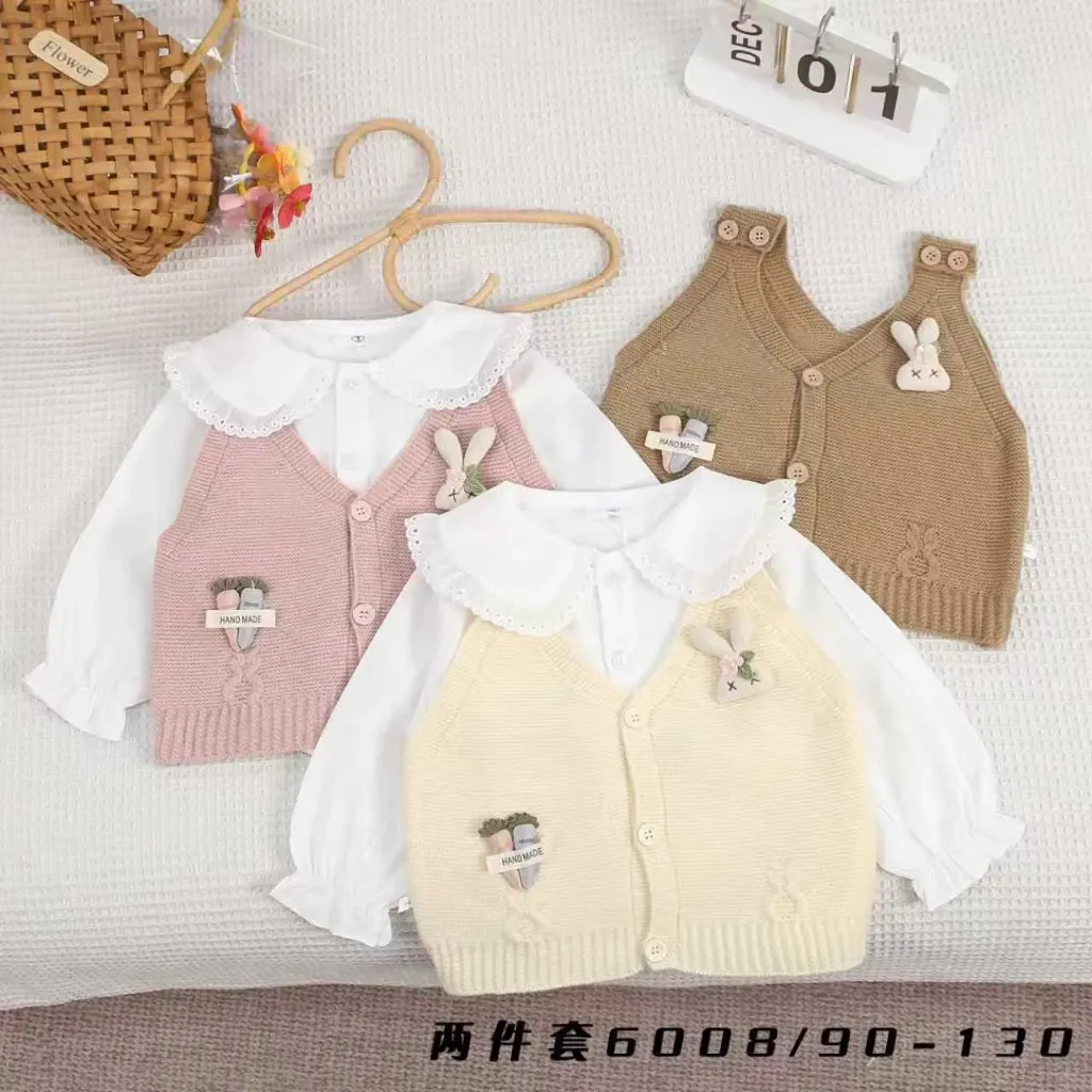 二萝卜一兔头毛衣二件套