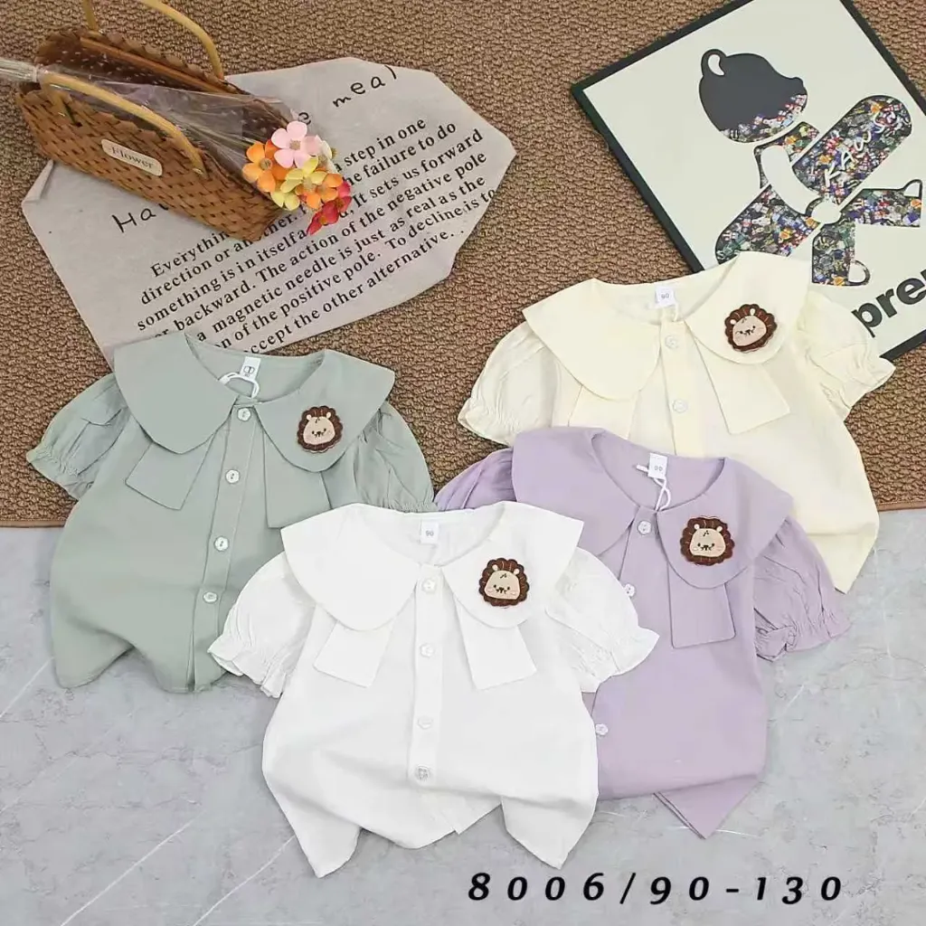 [250168006113] 领绣狮子头衬衫 (白色)