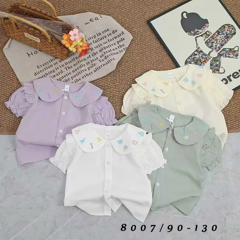 [250168007113] 领绣字母衬衫 (白色)