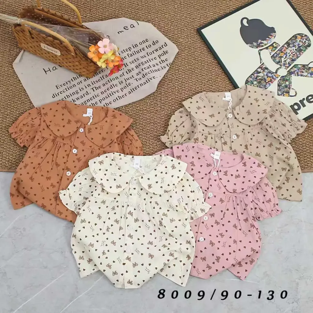 满印蝴蝶结小爱心衬衫