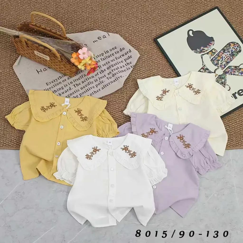 [250168015113] 领枝纹衬衫 (白色)