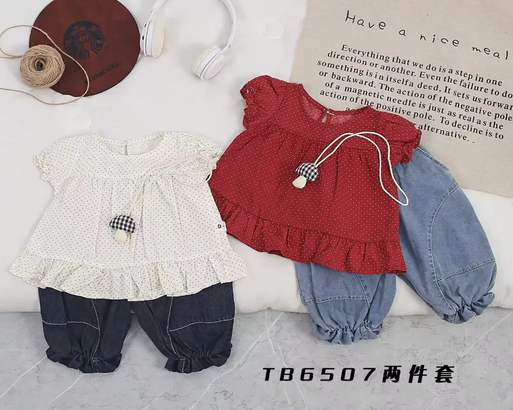 满印小点蘑菇饰品二件套