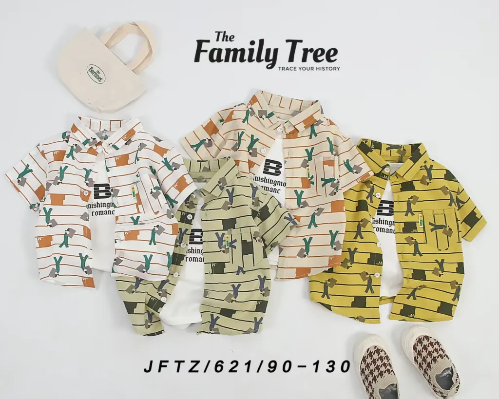 满印看报人条纹衬衫