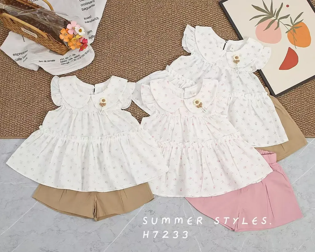 满印花点裙子二件套