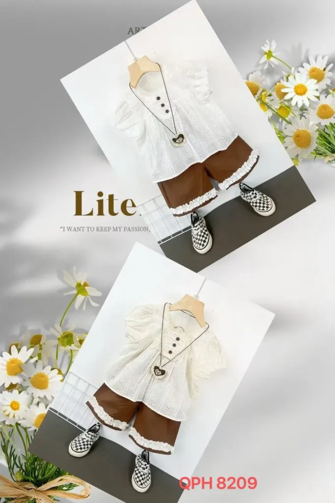 满印竖圆点短袖二件套