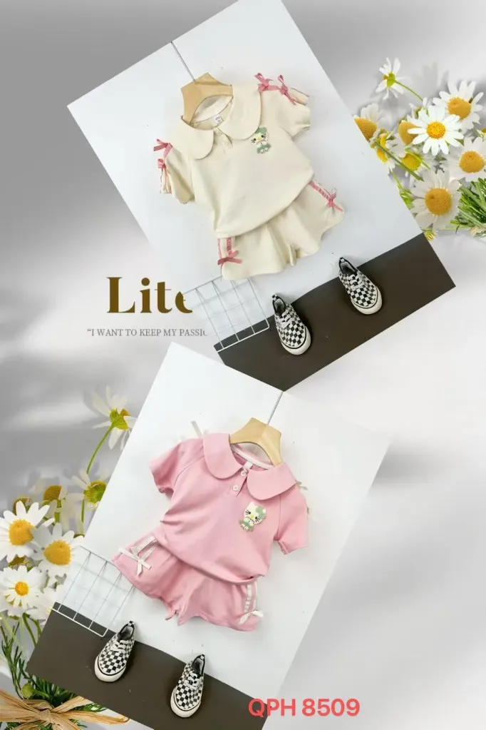 [250278509231] Kitty标蝴蝶结短袖二件套 (米色)