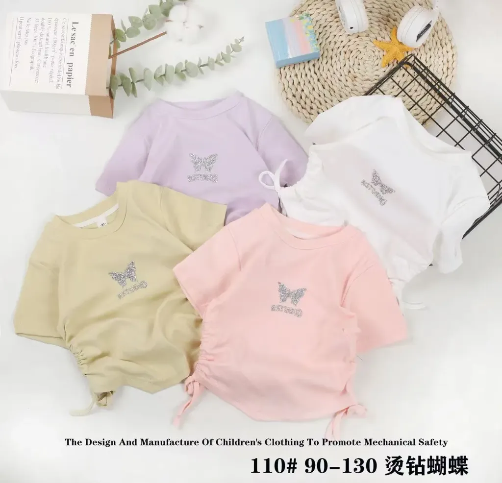 一烫钻蝴蝶短袖