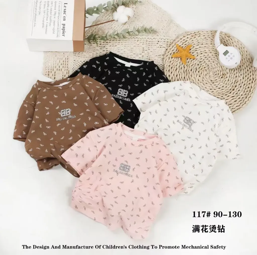 满蝴蝶结印花短袖