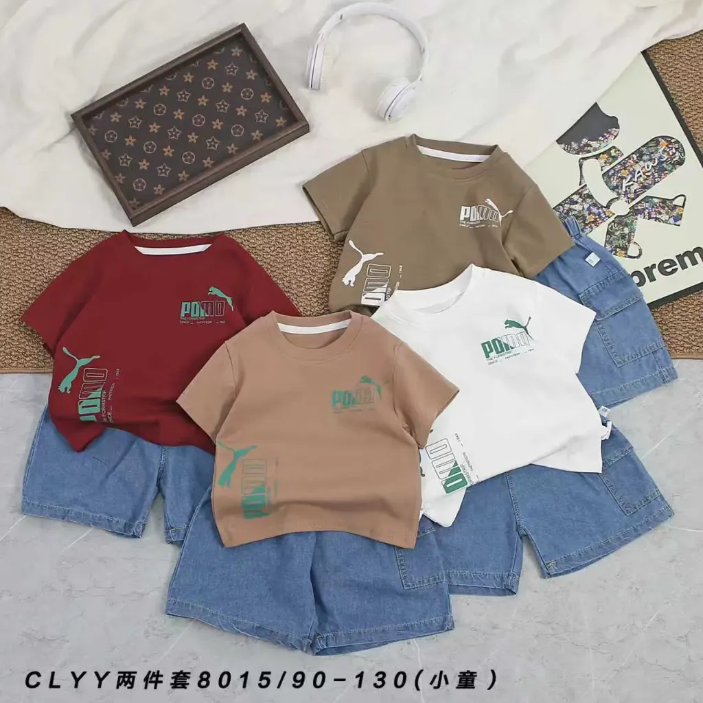 [250308015124] POMO豹短袖二件套 (白色)