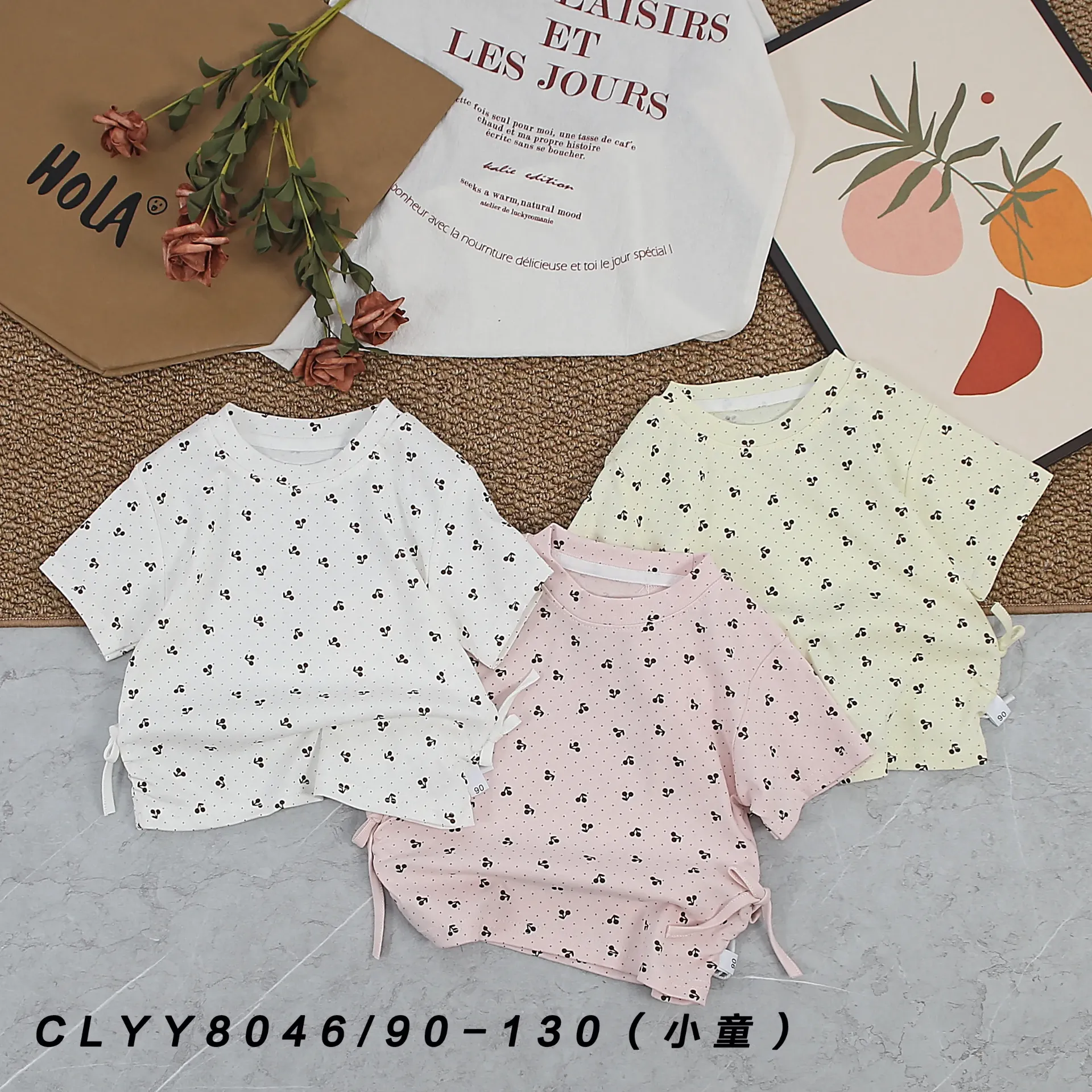 满印樱桃点短袖