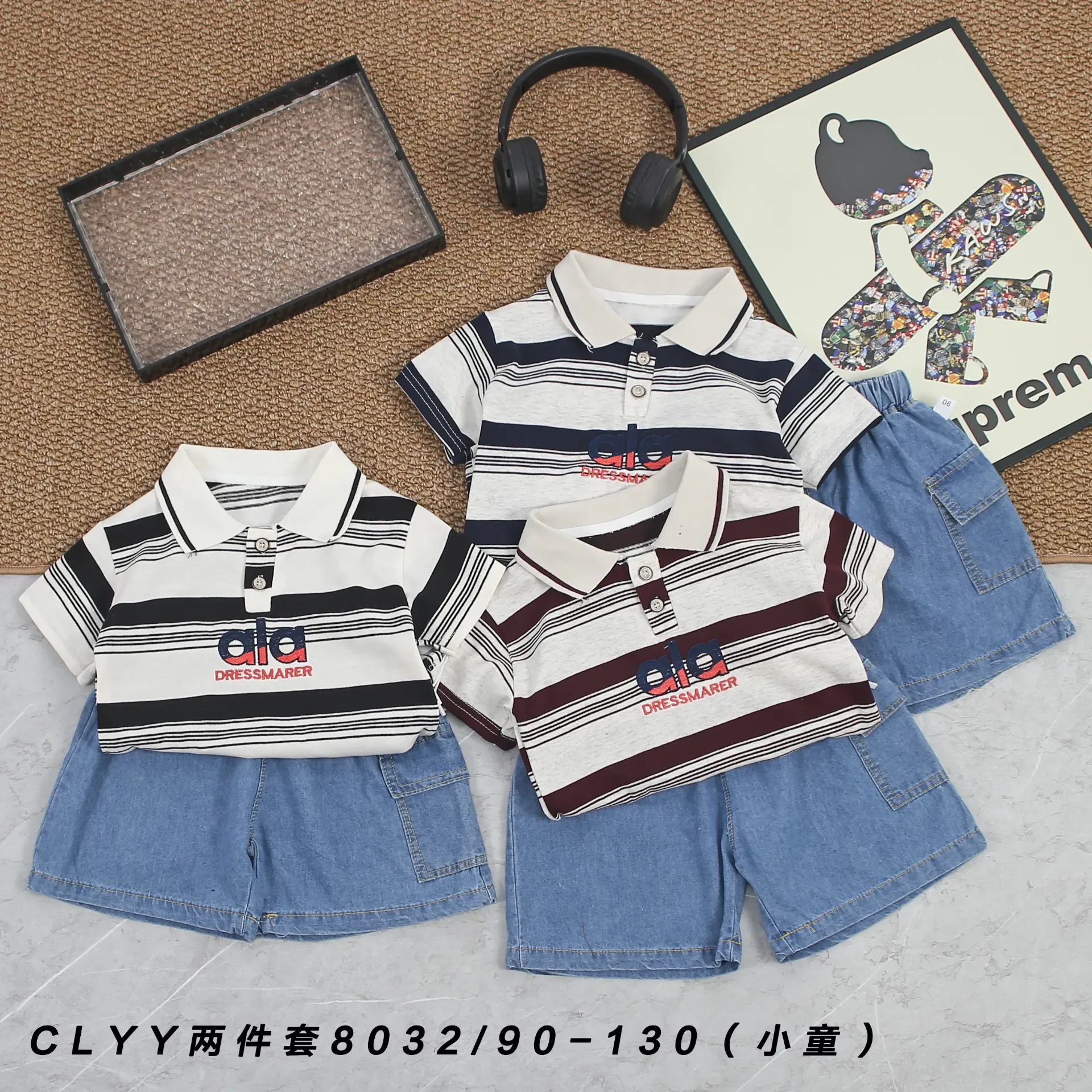 ala短袖polo衫二件套