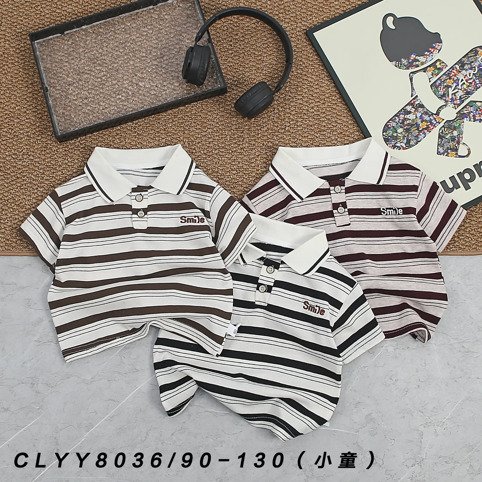 [250308036114] Smile短袖polo衫 (咖色)