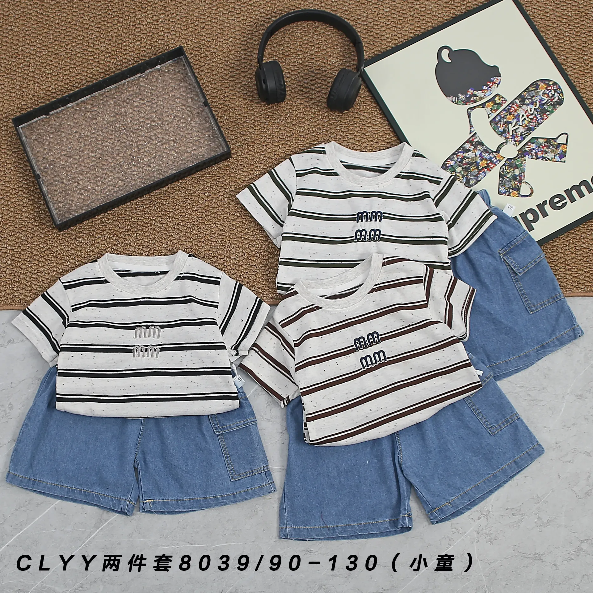 [250308039127] 4m短袖二件套 (咖色)