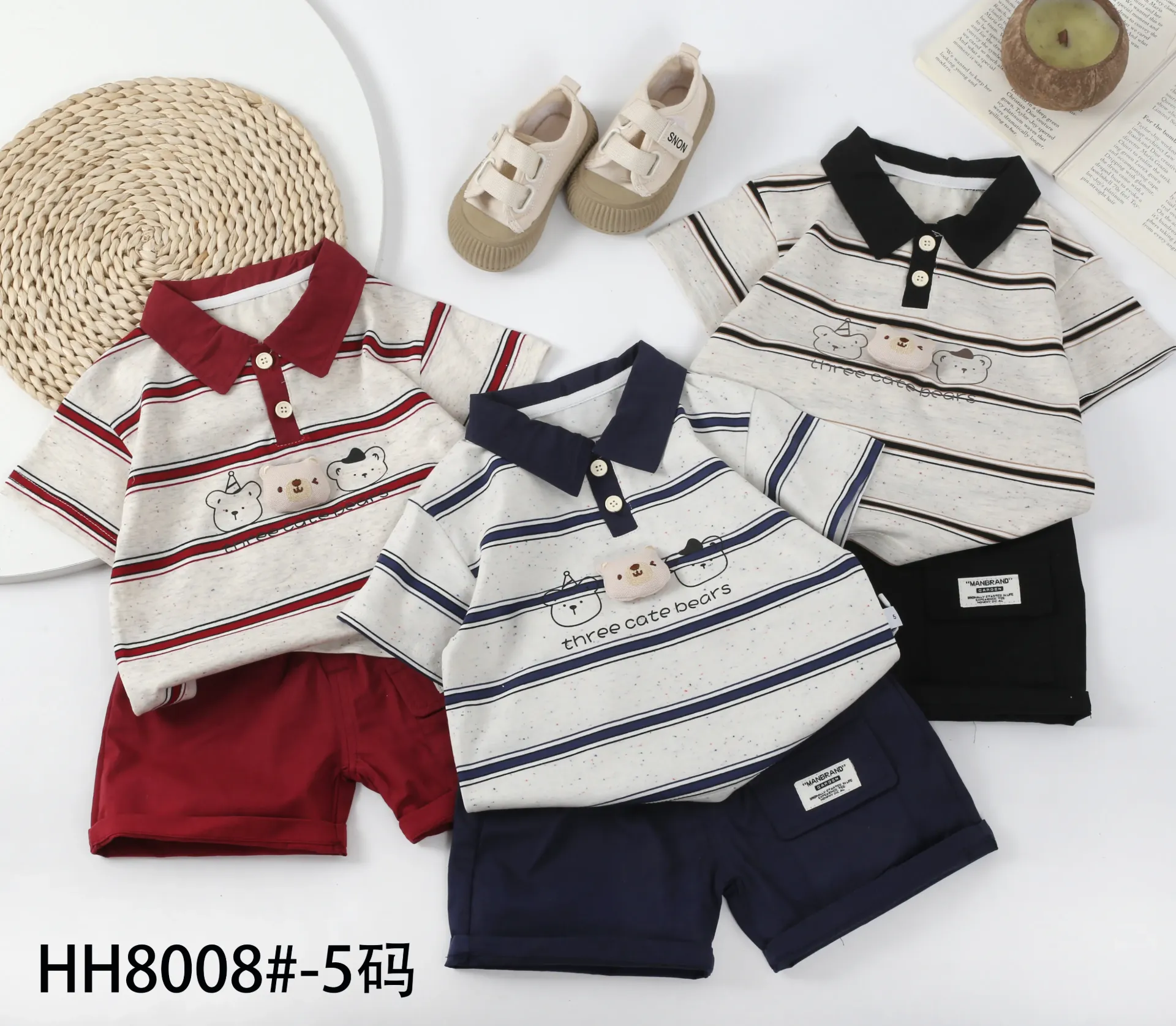 threeCateBears短袖二件套