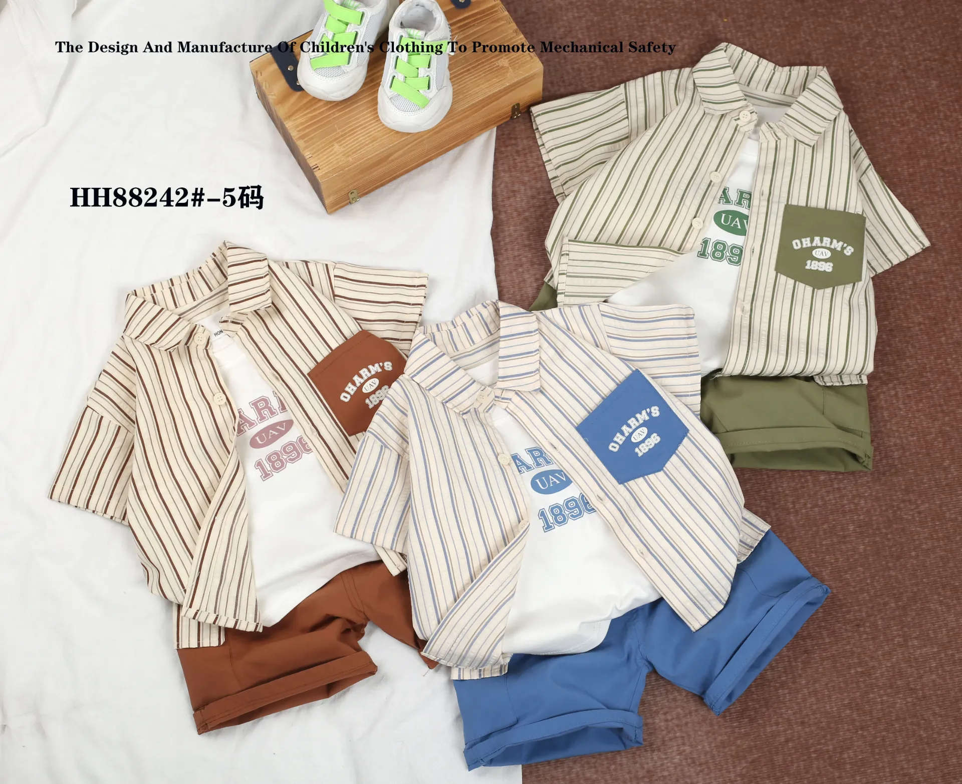 口袋OHARM'S衬衫短袖三件套