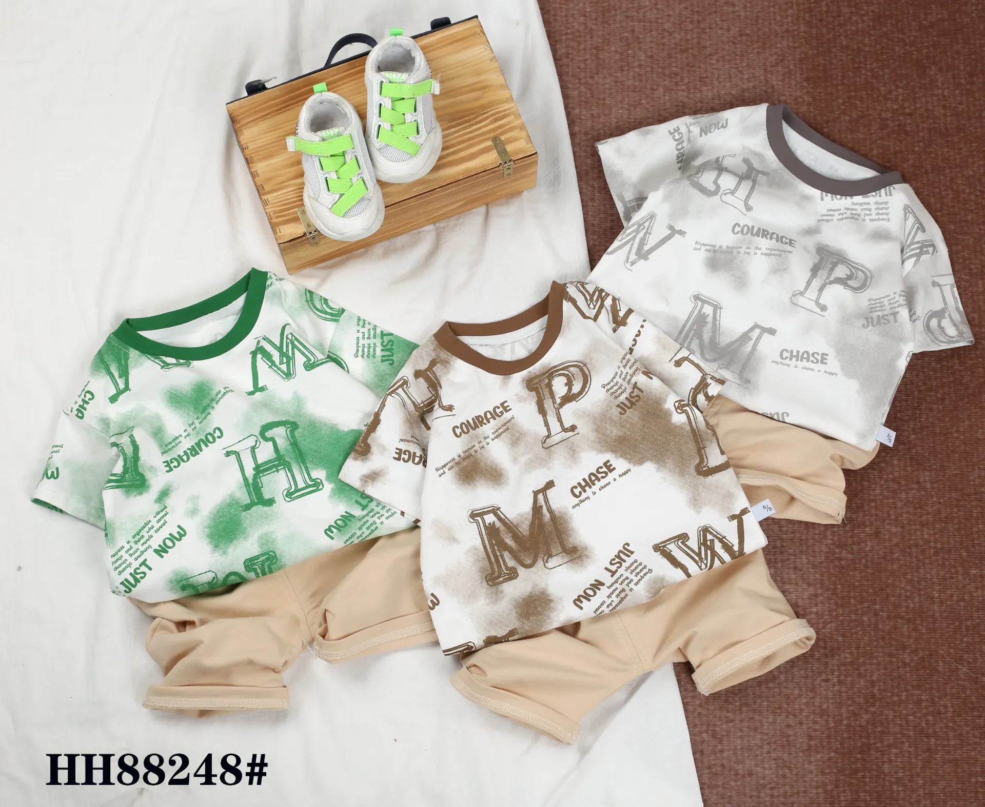 满印M/H/W/P短袖二件套