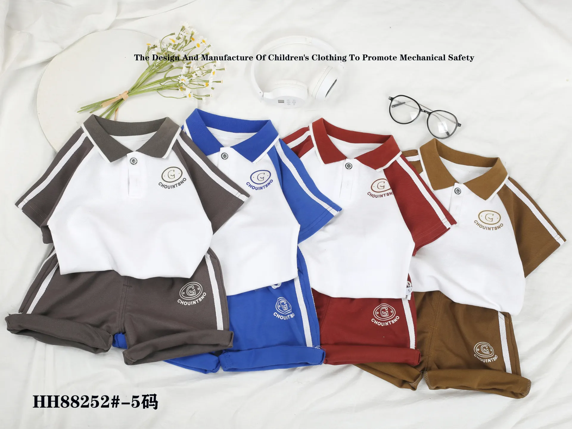 [250338252200] CHOUINTSNO短袖polo衫二件套 (红色)