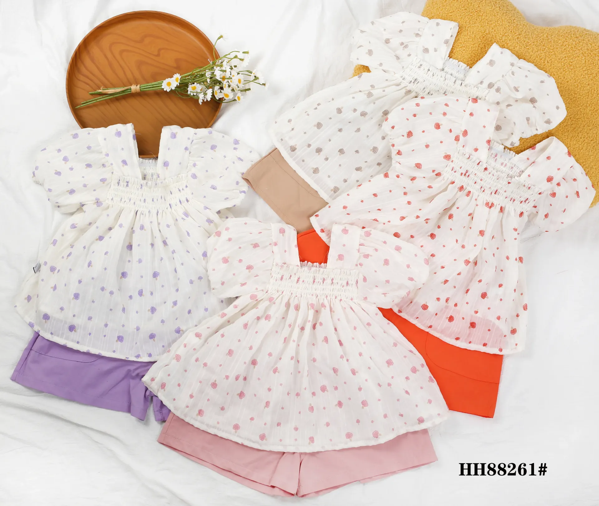 满印大小蘑菇裙二件套