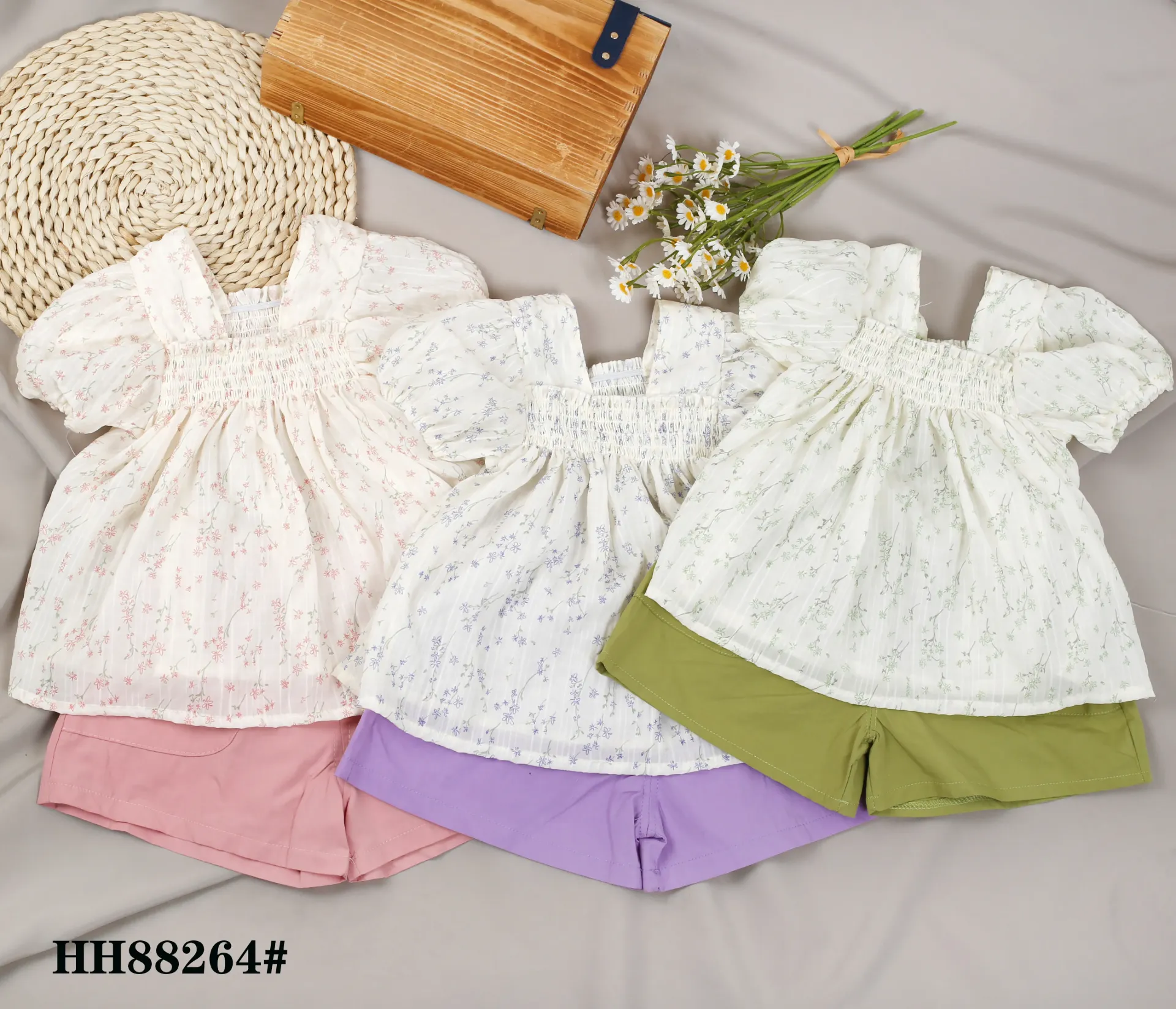 满印碎花裙二件套