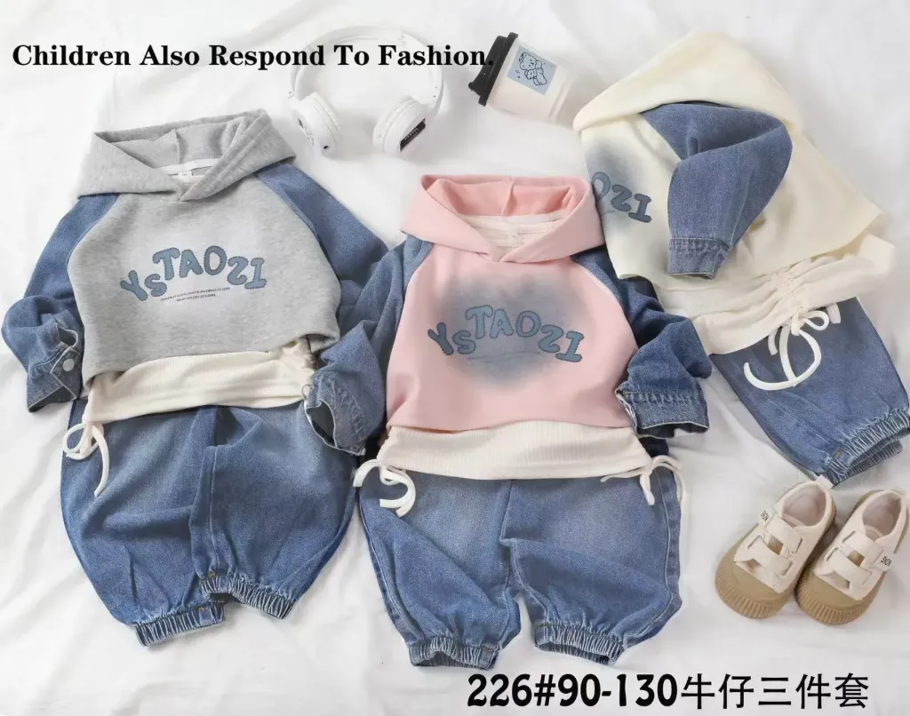 [250040226152] YSTAOAZI牛仔三件套 (米色)