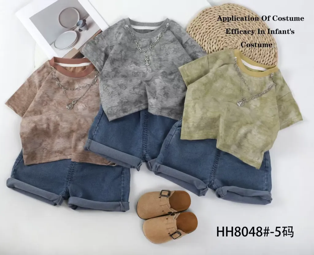 满印马短袖二件套