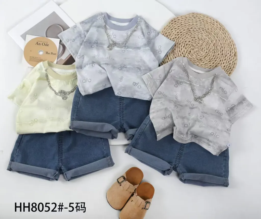 满印alo短袖二件套