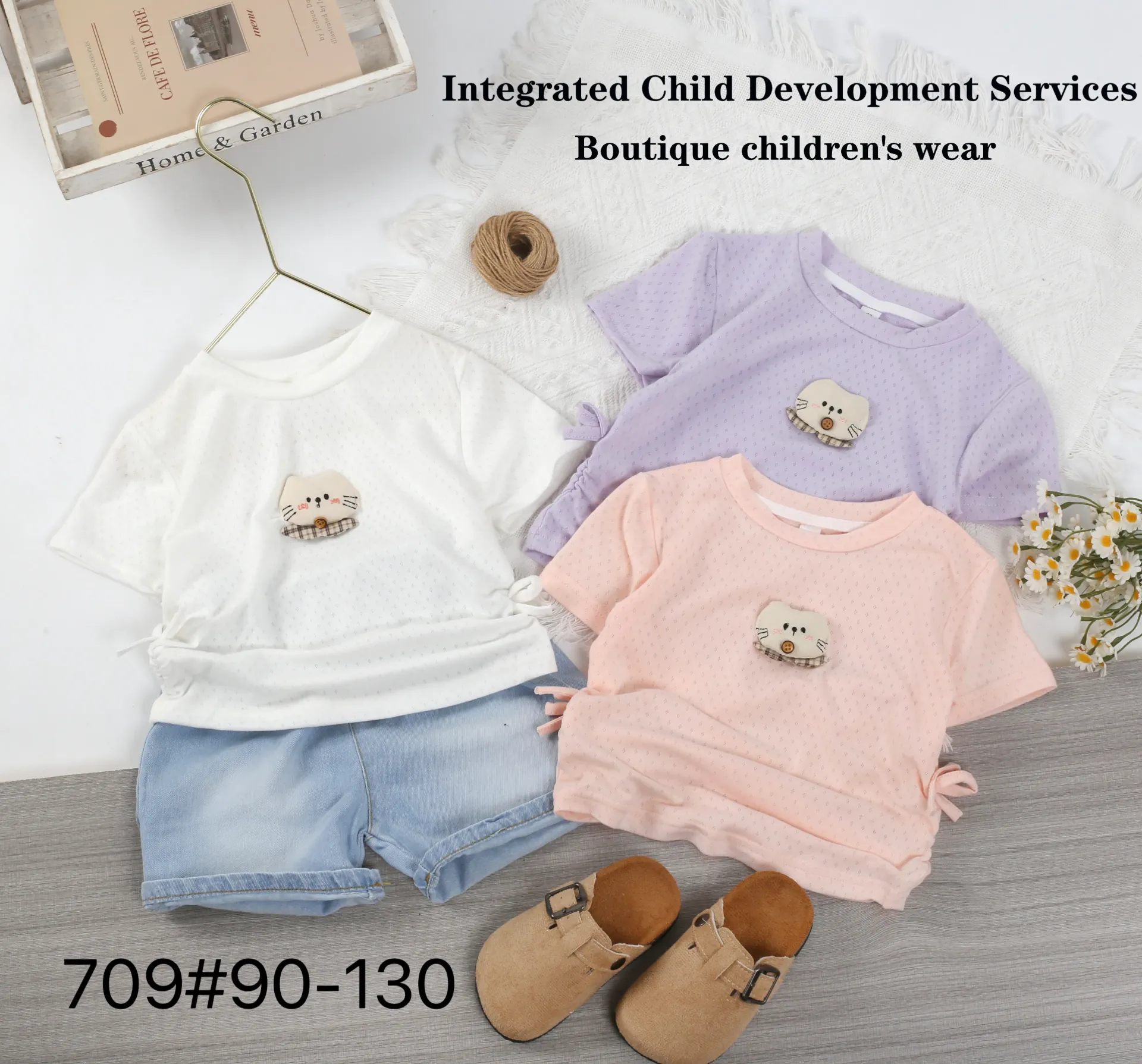 一立体喵短袖二件套