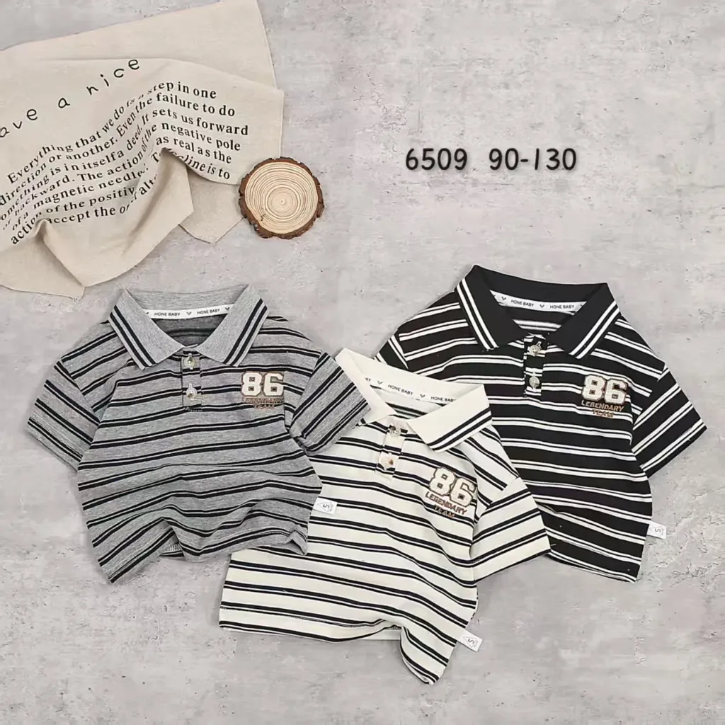 [250056509113] 86条纹短袖polo衫 (白色)