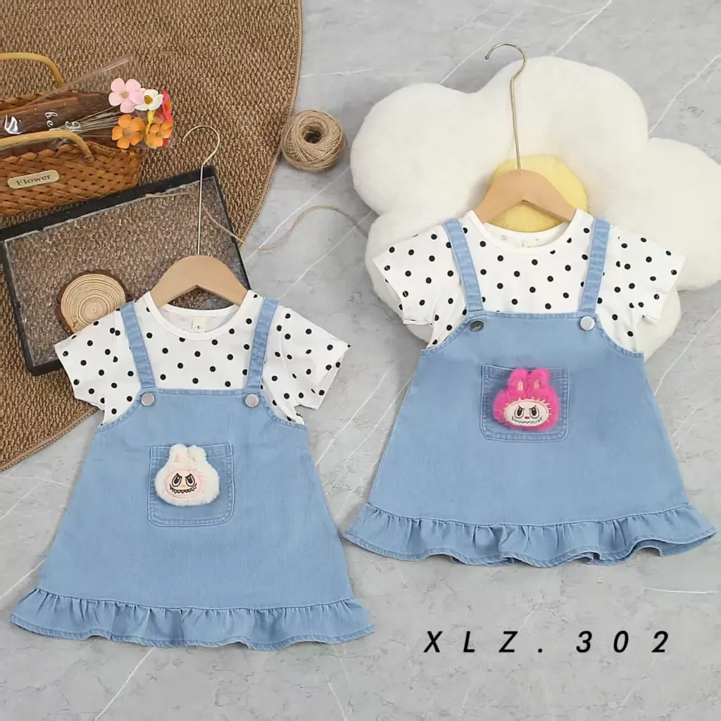 立体拉布布牛仔裙