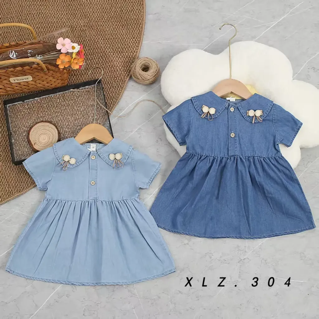 圆蝴蝶结牛仔裙