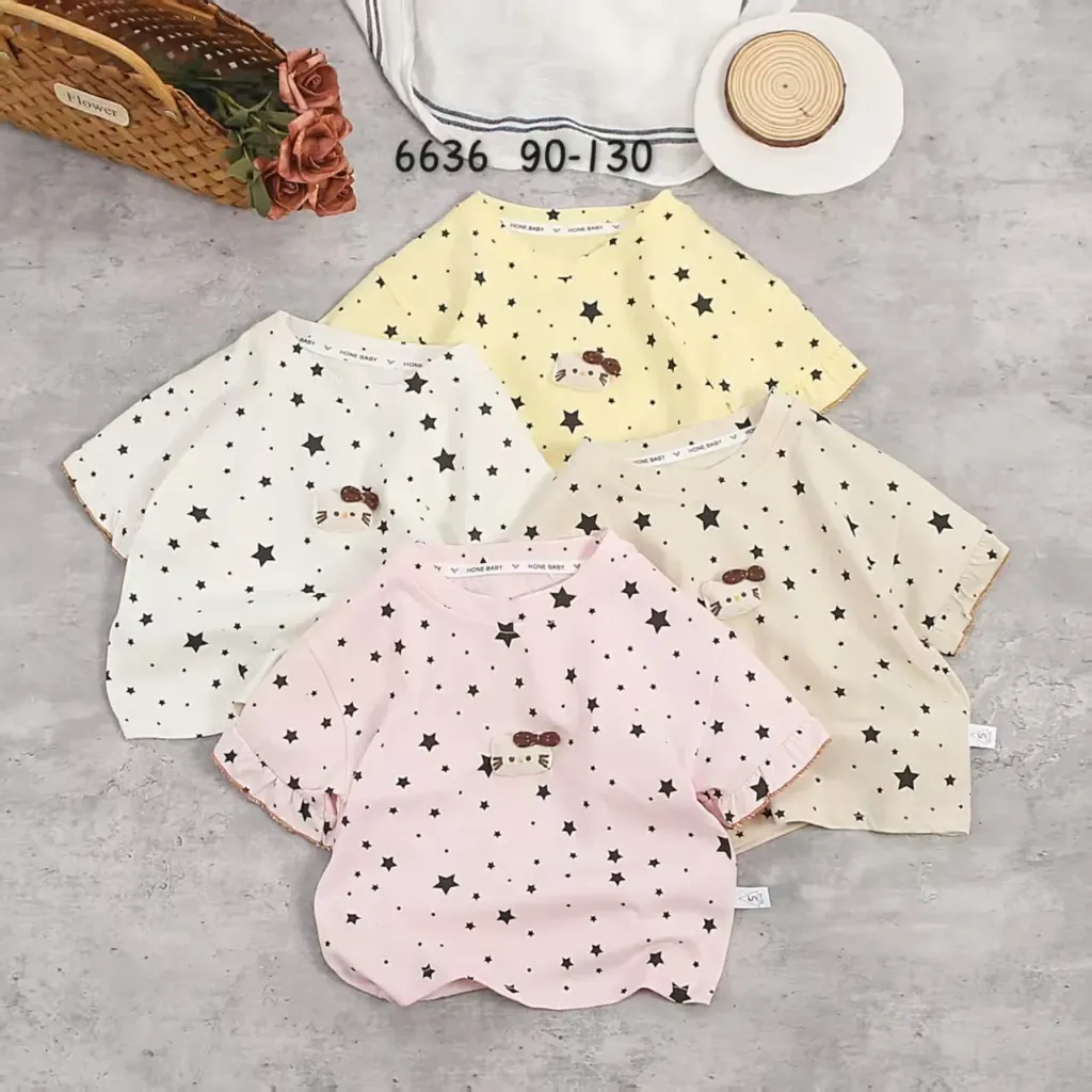 满印星点猫短袖