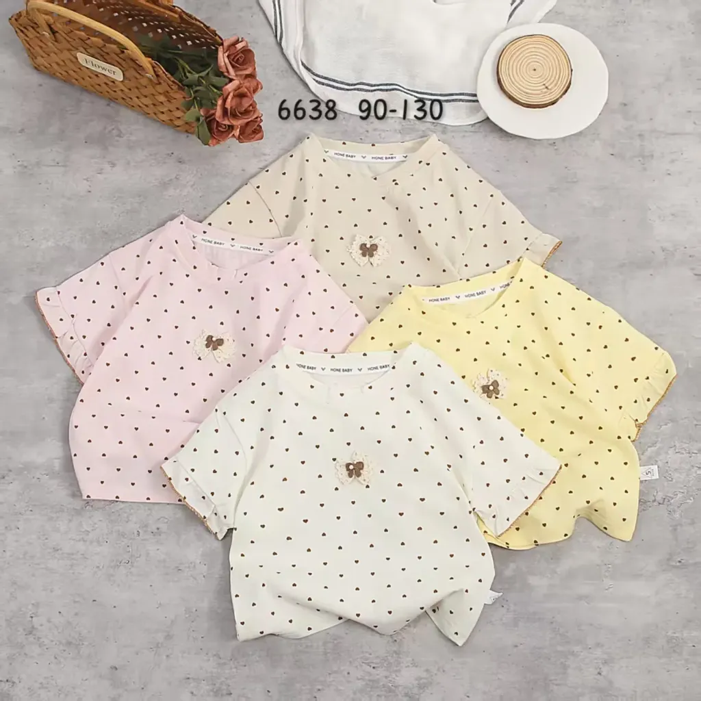 满印爱心蝴蝶结短袖