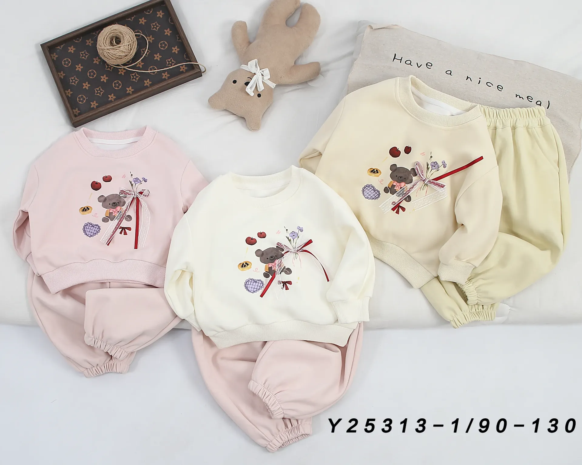 樱桃熊蝴蝶结二件套