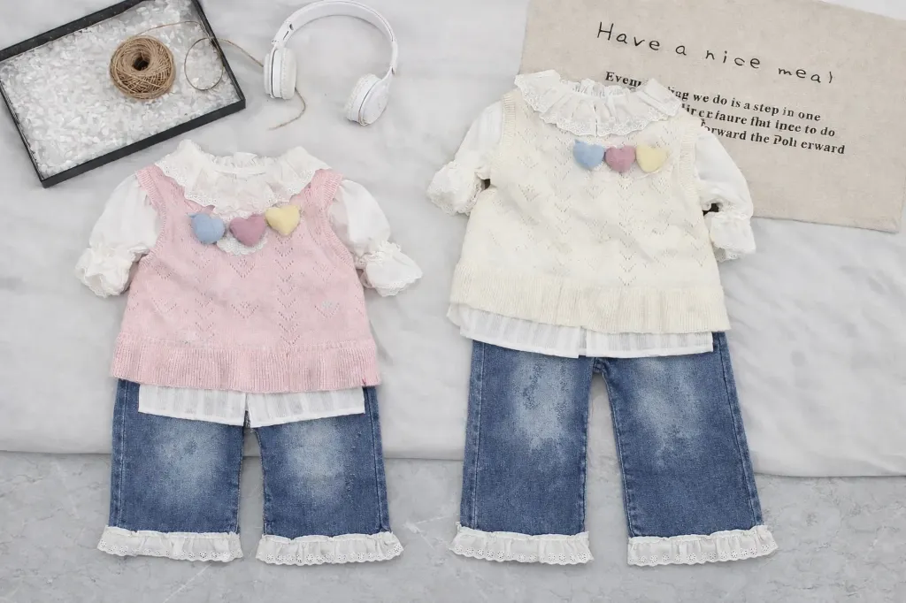 三爱心毛衣三件套