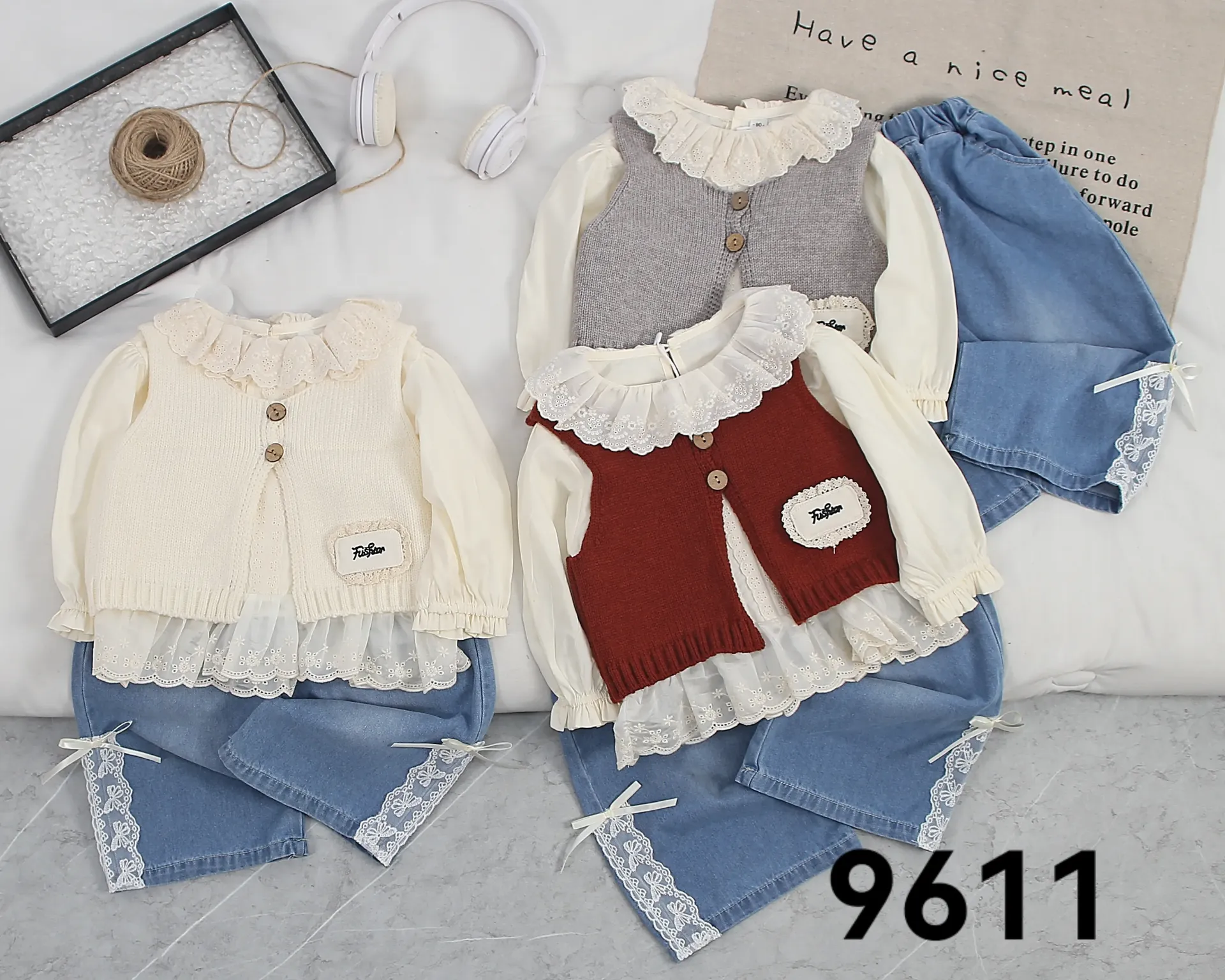 二扣fus标毛衣三件套