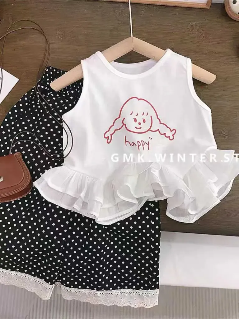 happy女孩短袖二件套